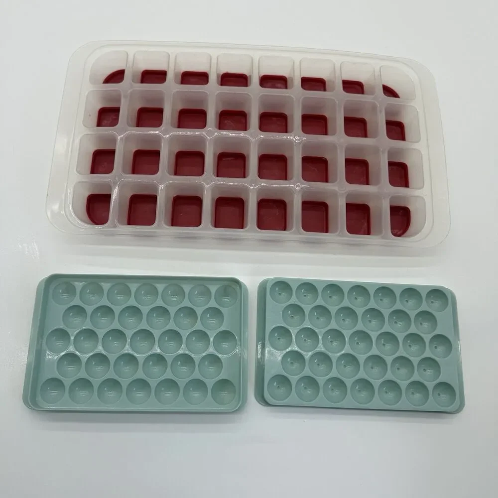 33 Cavity Ice Ball Maker Mold with Lid & Silicone Ice Cube Tray For Cocktails